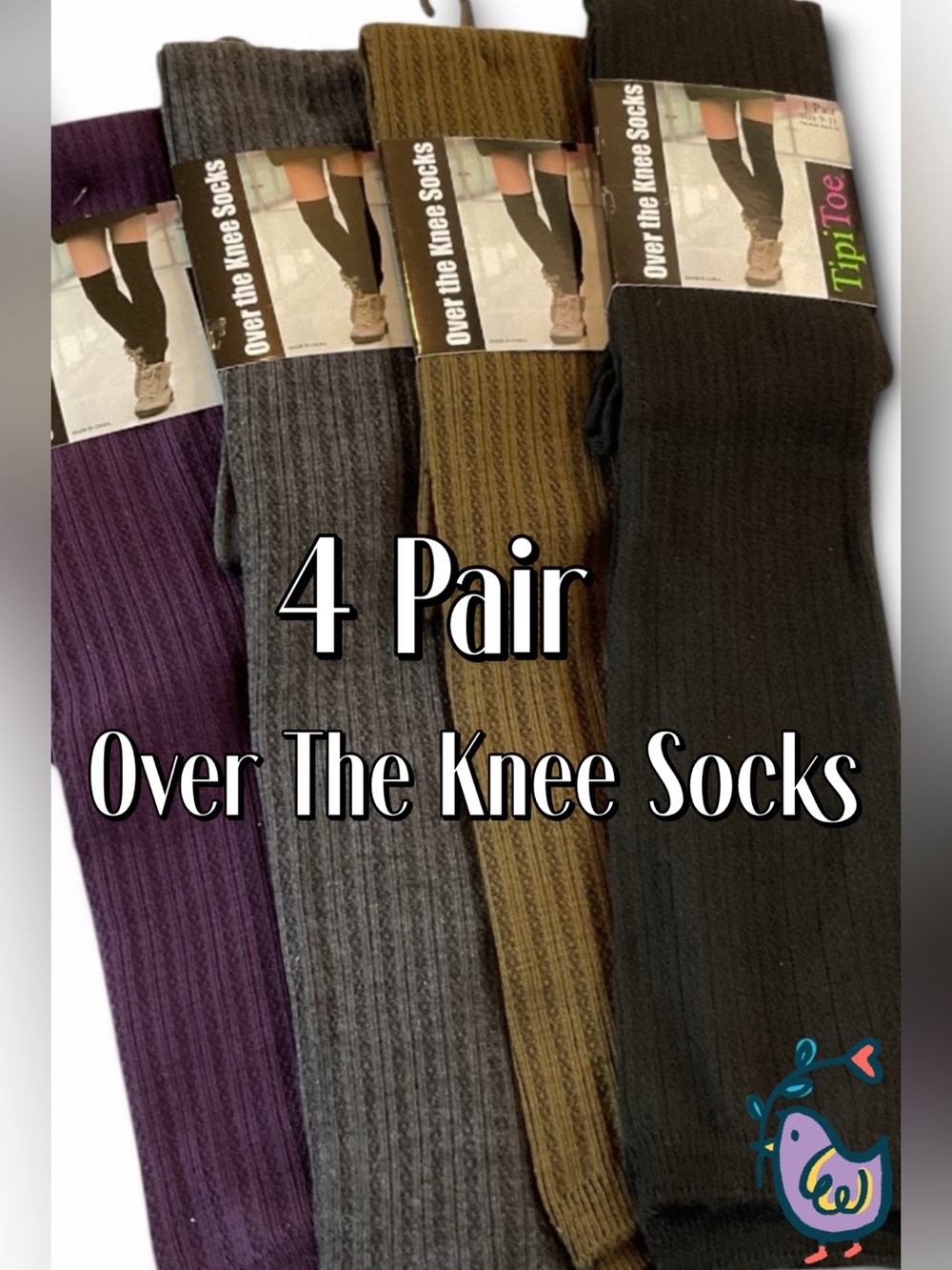 🌸4 Pair Over The Knee Socks Knit
